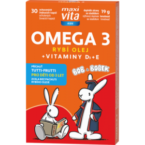 Maxi Vita Kids Omega 3 + vitaminy D a E (30 kapslí)