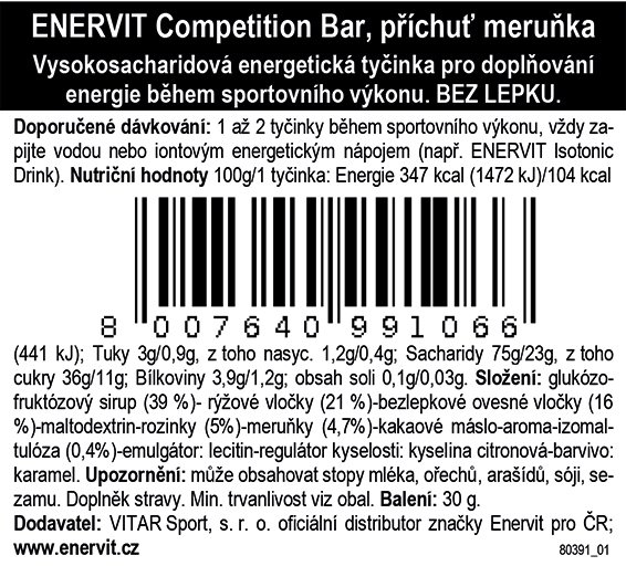 Competition Bar – meruňka (30 g)